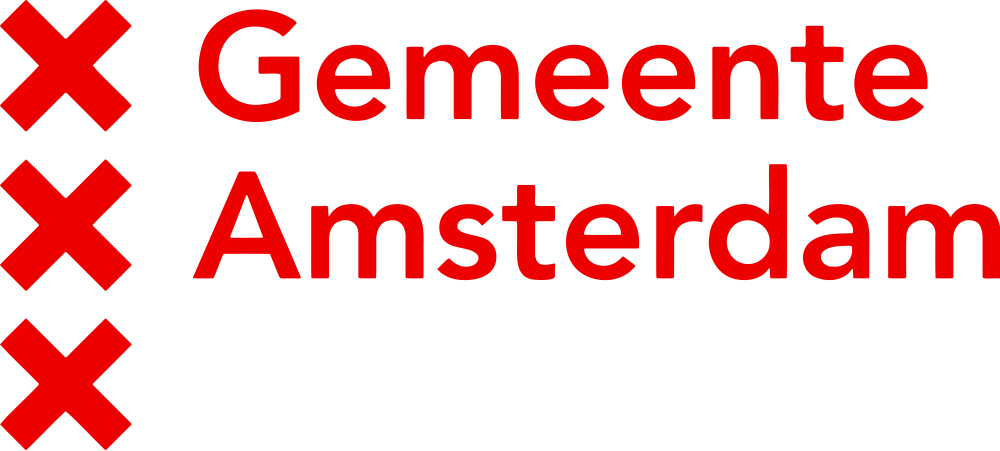 Officieel logo van Gemeente Amsterdam met drie rode kruisen Officieel logo van Gemeente Amsterdam met drie rode Sint-Andreaskruisen die de stad Amsterdam in Nederland symboliseren