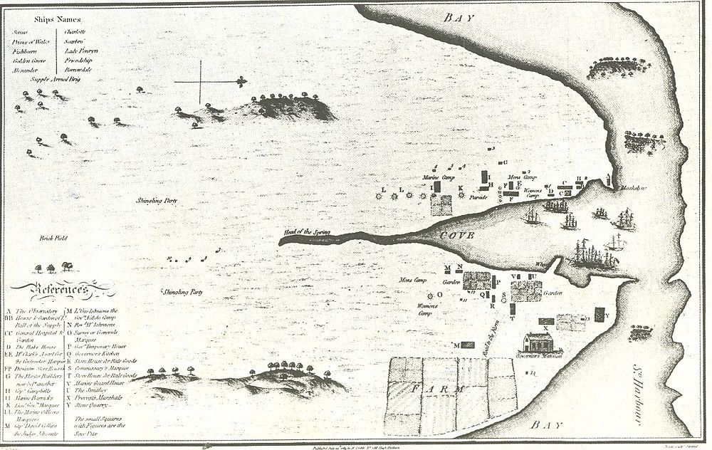 Historische kaart met scheepsnamen en kustherkenningspunten Historische zwart-wit kaart met scheepsnamen, maritieme kampen en kustkenmerken met gedetailleerde referenties en herkenningspunten