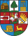 Kleurrijk heraldisch schild met middeleeuwse symbolen Kleurrijk heraldisch schild met een boom, leeuw, kasteel en andere middeleeuwse symbolen die historisch en cultureel erfgoed vertegenwoordigen.