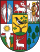 Middeleeuws Europees heraldisch schild met leeuw en adelaar Kleurrijk heraldisch schild met een leeuw, adelaar, halve maan en een kasteeltoren die een middeleeuws Europees wapenschild vertegenwoordigen