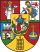 Middeleeuws Heraldisch Schild met Ridder en Leeuw Kleurrijk heraldisch schild met een ridder, een leeuw, een kasteel en verschillende middeleeuwse symbolen die adel en geschiedenis vertegenwoordigen.