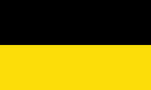 Vlag van het Duitse Rijk met zwarte, witte en gele horizontale strepen die historische Duitse kleuren vertegenwoordigen