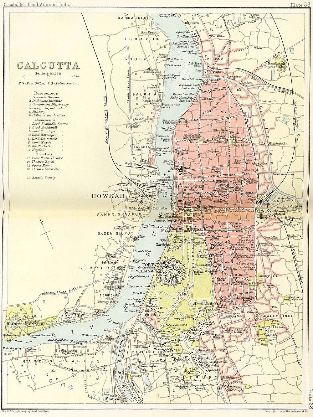 Historische kaart van Kolkata