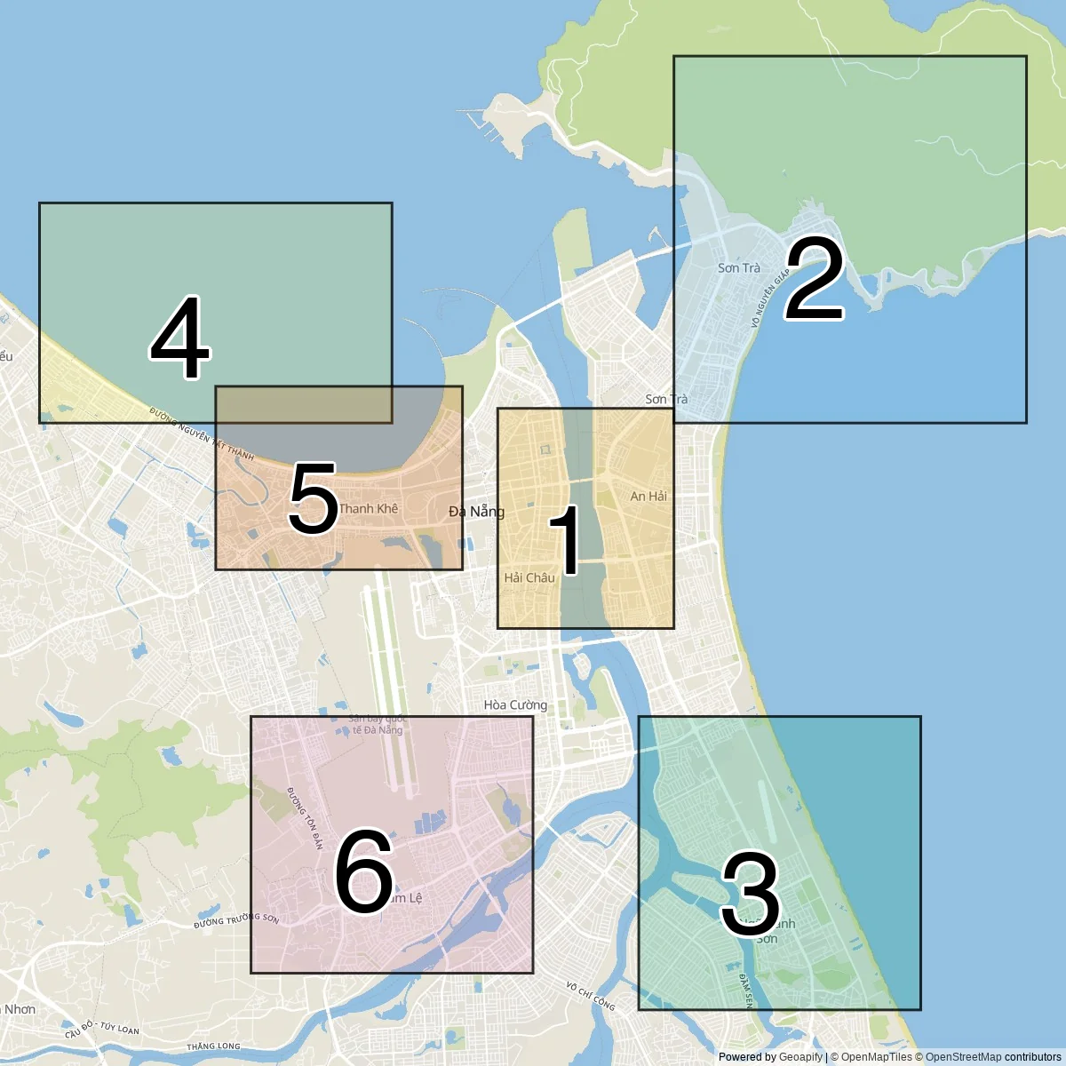 Da Nang stadsdistricten