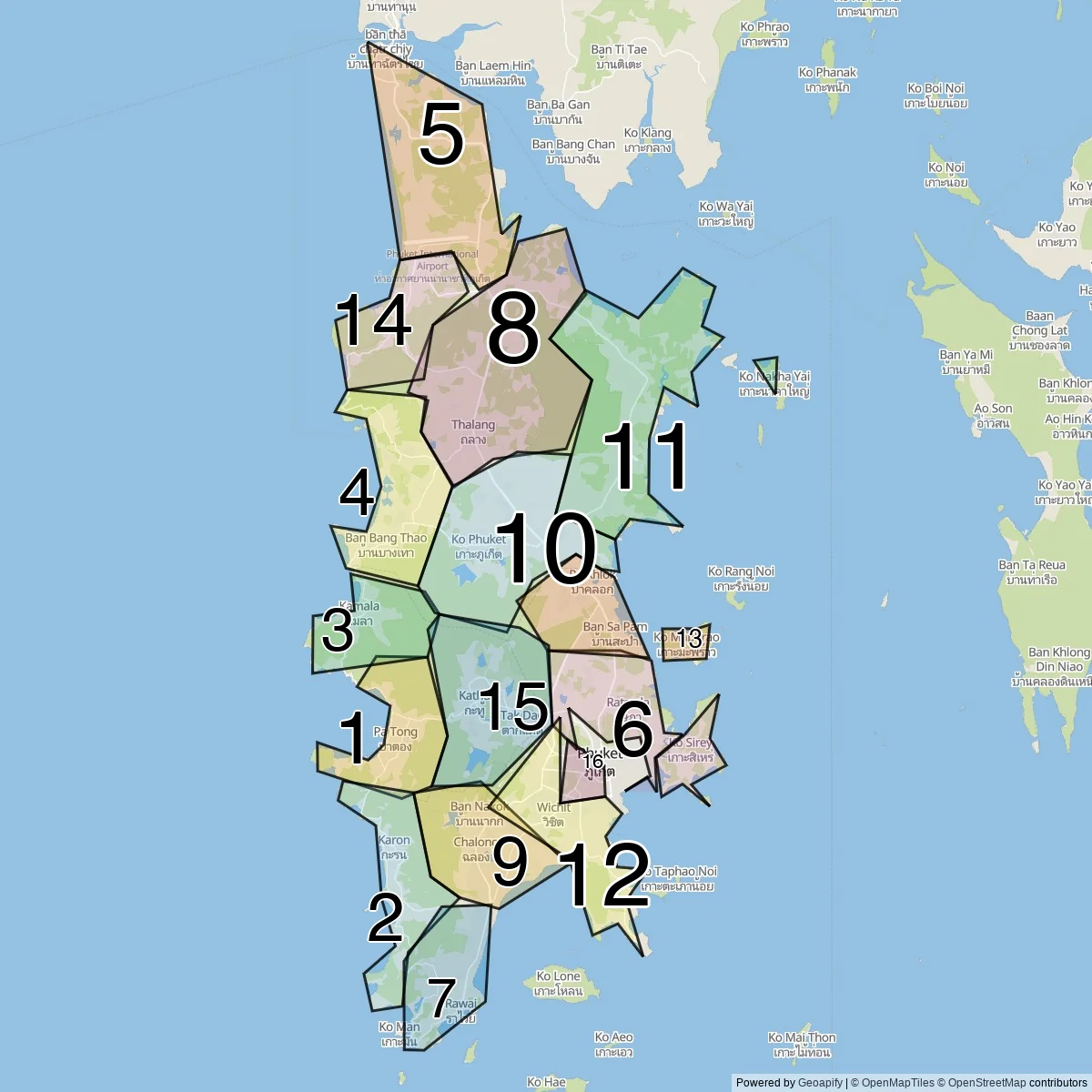 Phuket onderdistricten