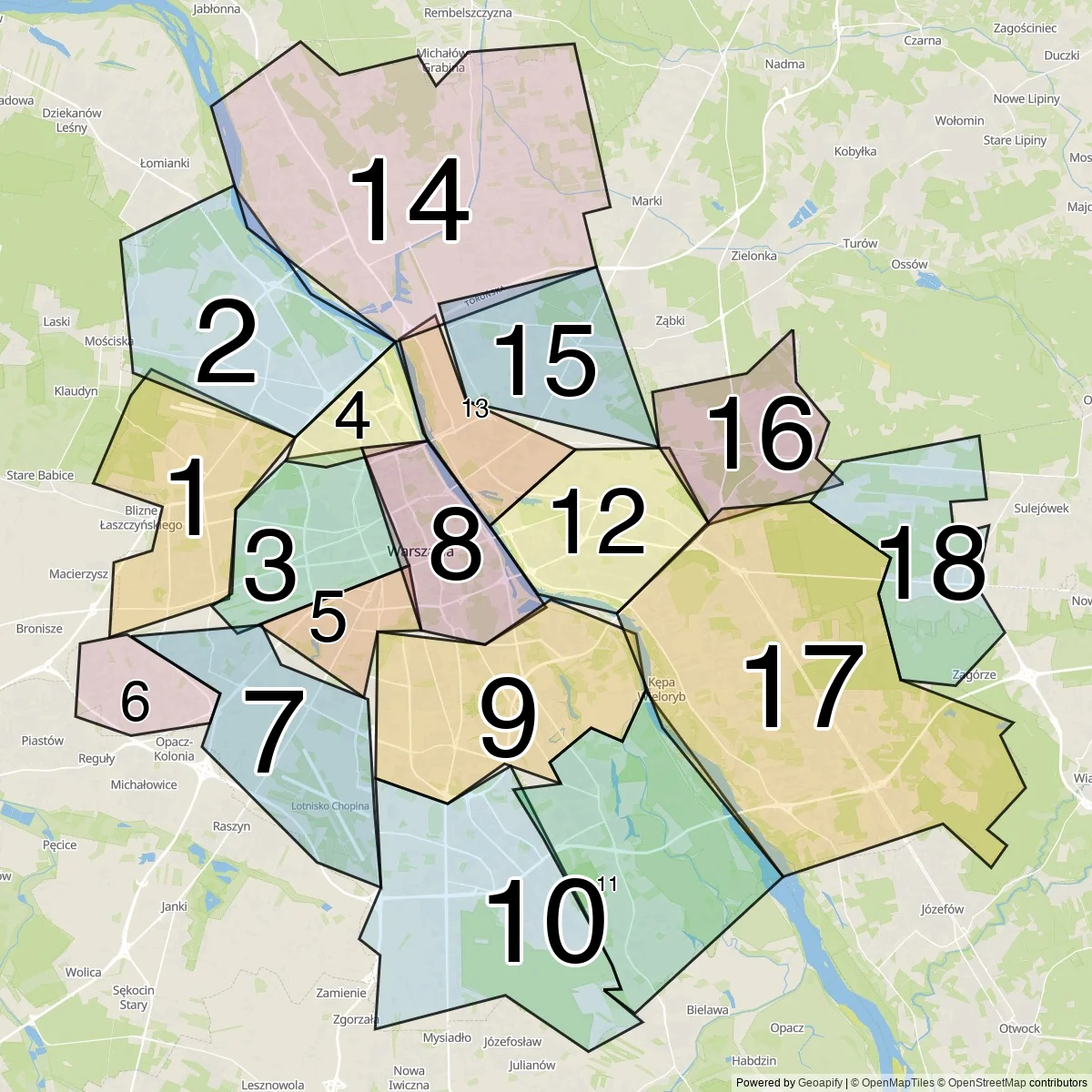Warschau districten